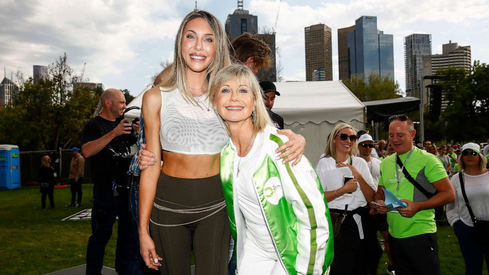 PHOTO: Chloe Lattanzi and Olivia Newton John attends the Olivia Newton-John Wellness Walk and Research Run, Oct. 6, 2019, in Melbourne, Australia. 
