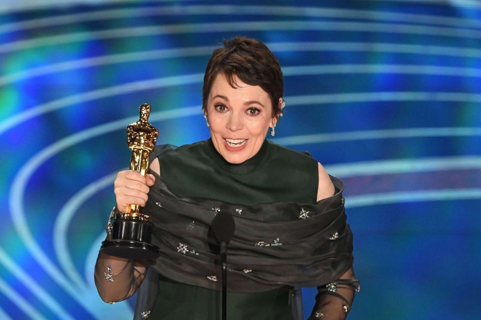 PHOTO: Best Actress nominee for "The Favourite" Olivia Colman accepts the award for Best Actress during the 91st Annual Academy Awards at the Dolby Theatre in Hollywood, Calif., Feb. 24, 2019.