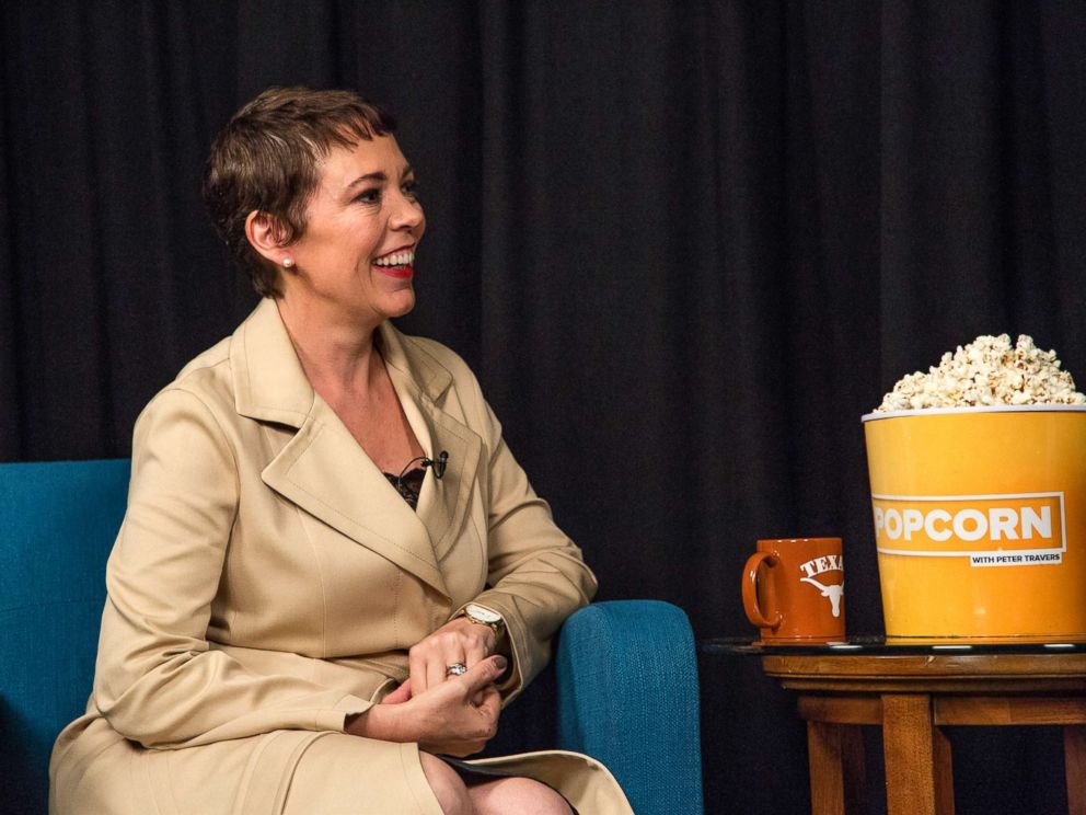 PHOTO: Olivia Colman appears on Popcorn with Peter Travers at ABC News Studios on September 28, 2018, in New York.