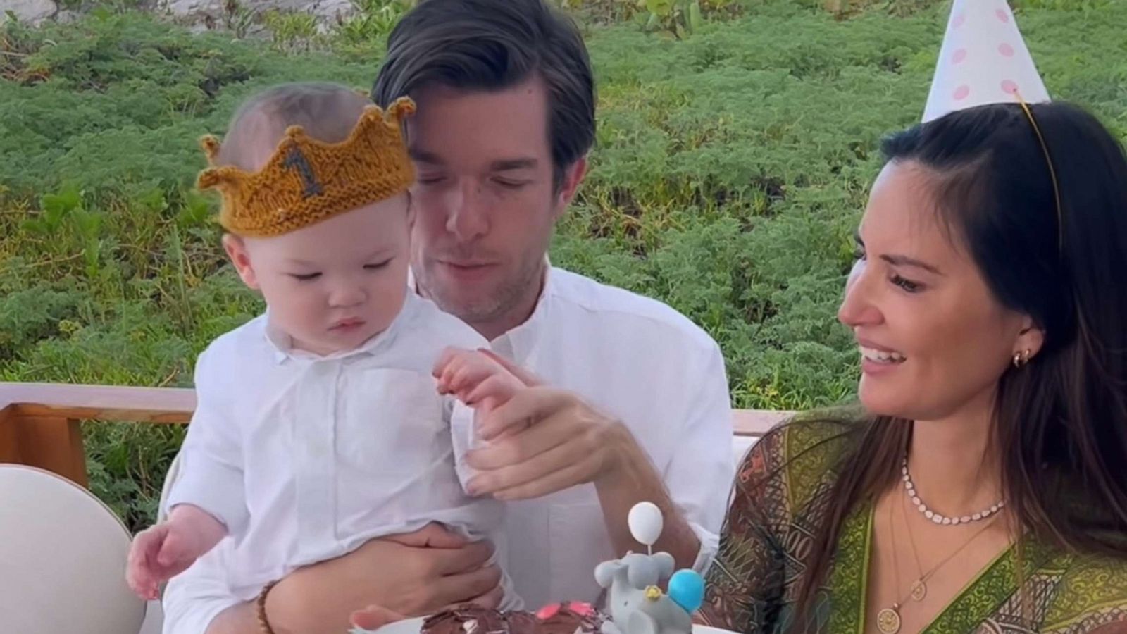 PHOTO: Frame grab of a video Olivia Munn posted on her social media with John Mulaney celebrating their son Malcolm Hiệp's first birthday.