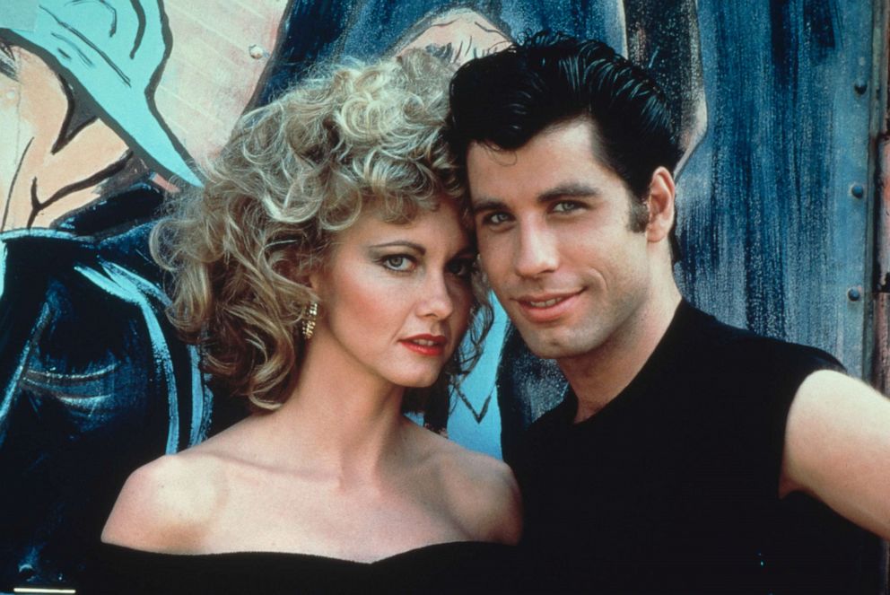 PHOTO Australian singer and actress Olivia Newton-John and American actor John Travolta are seen as they appear in the Paramount film Grease 1978