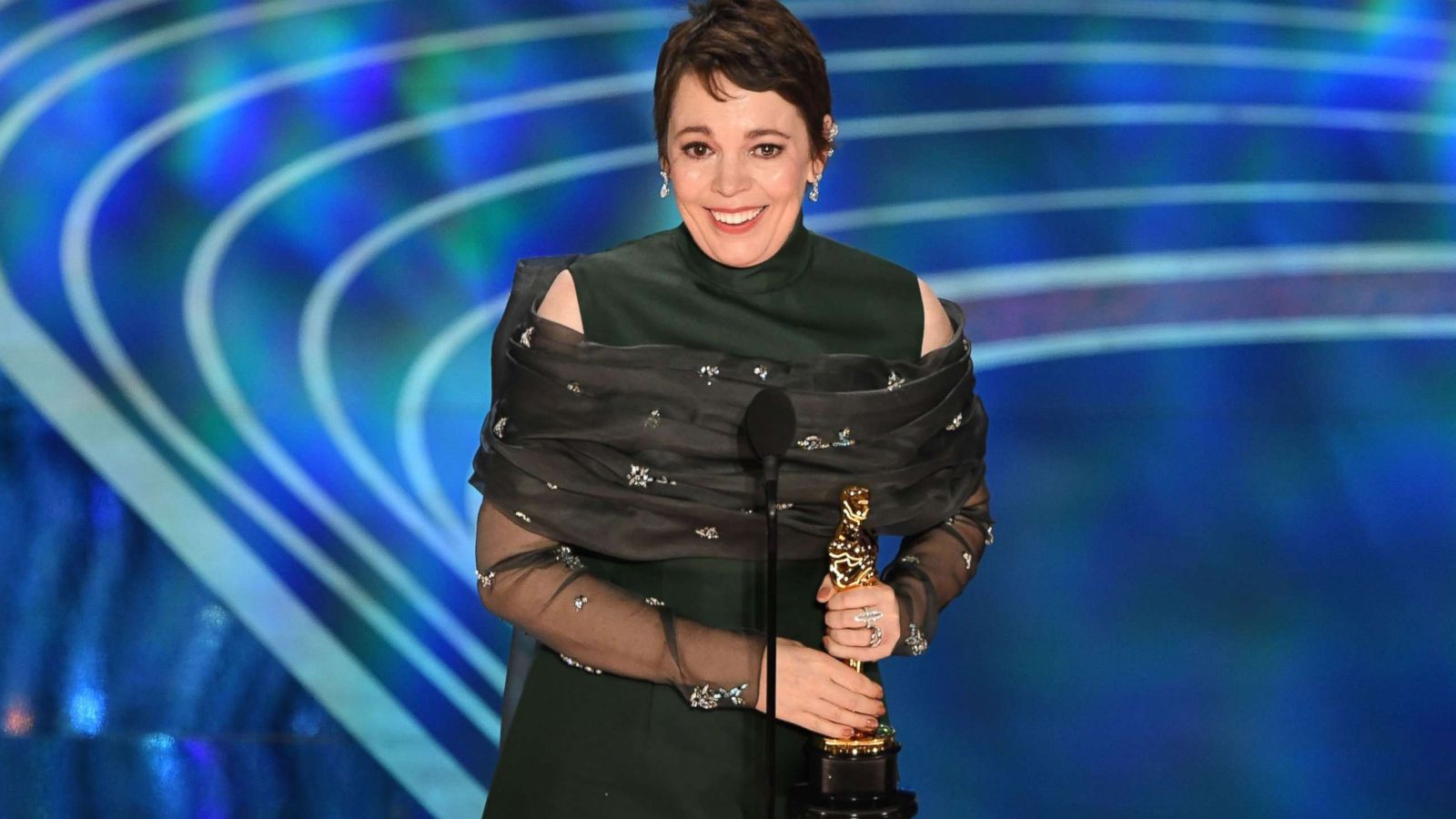 PHOTO: Olivia Colman accepts the award for best actress during the 91st Annual Academy Awards at the Dolby Theatre in Hollywood, Calif., Feb. 24, 2019.