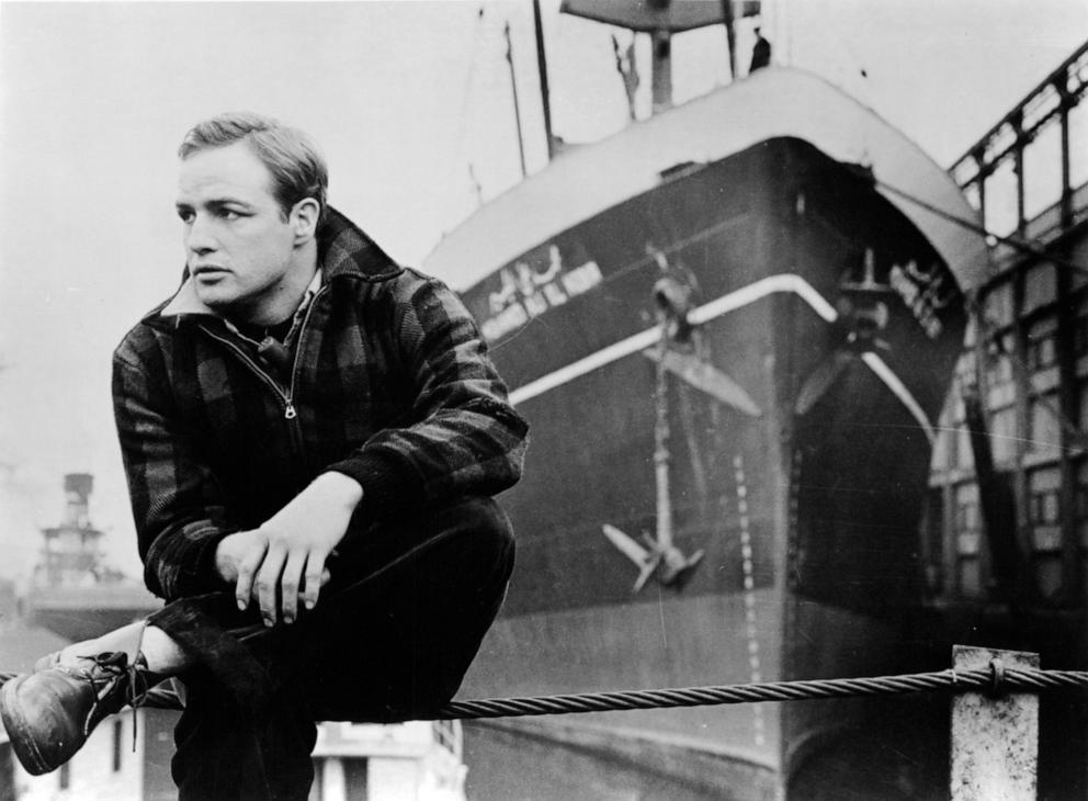 PHOTO: Marlon Brando sits at dock in a scene from the 1954 film "On The Waterfront."