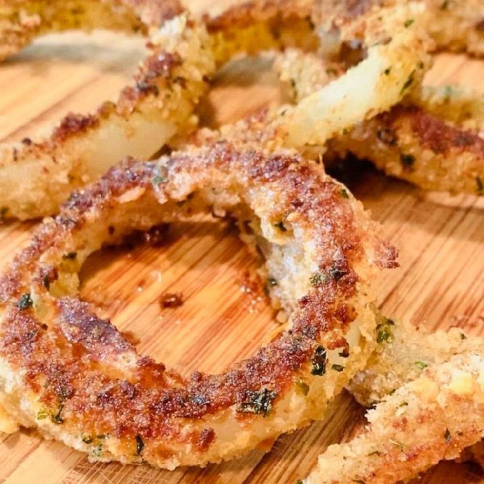 PHOTO: Vidalia onion rings cooked in an air fryer.