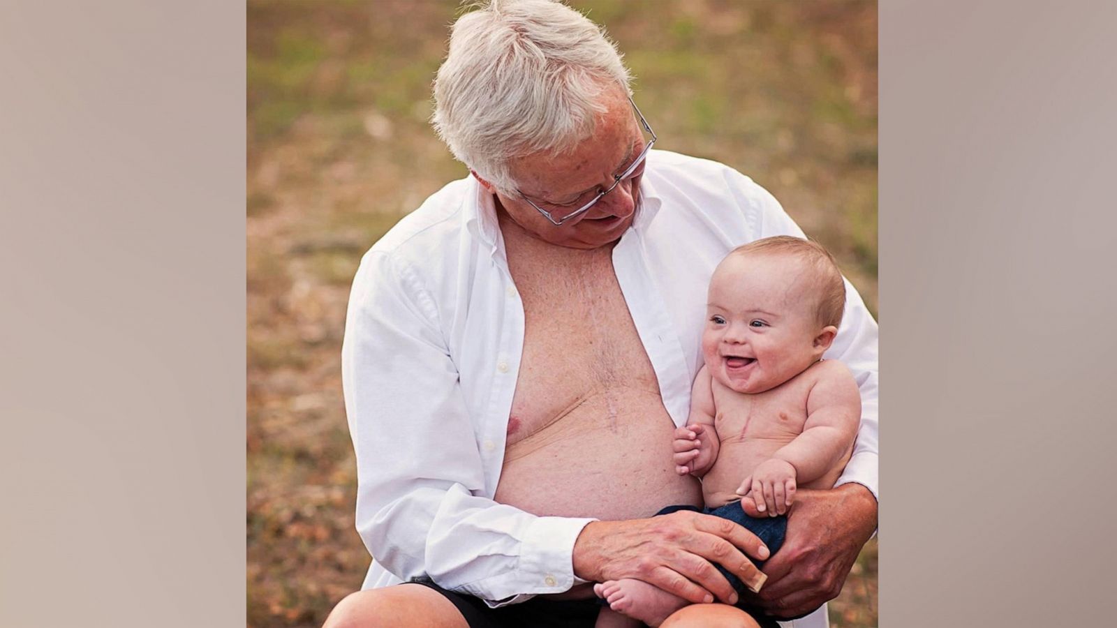 PHOTO: Jim Simpson and his grandson James O'Leary are pictured.