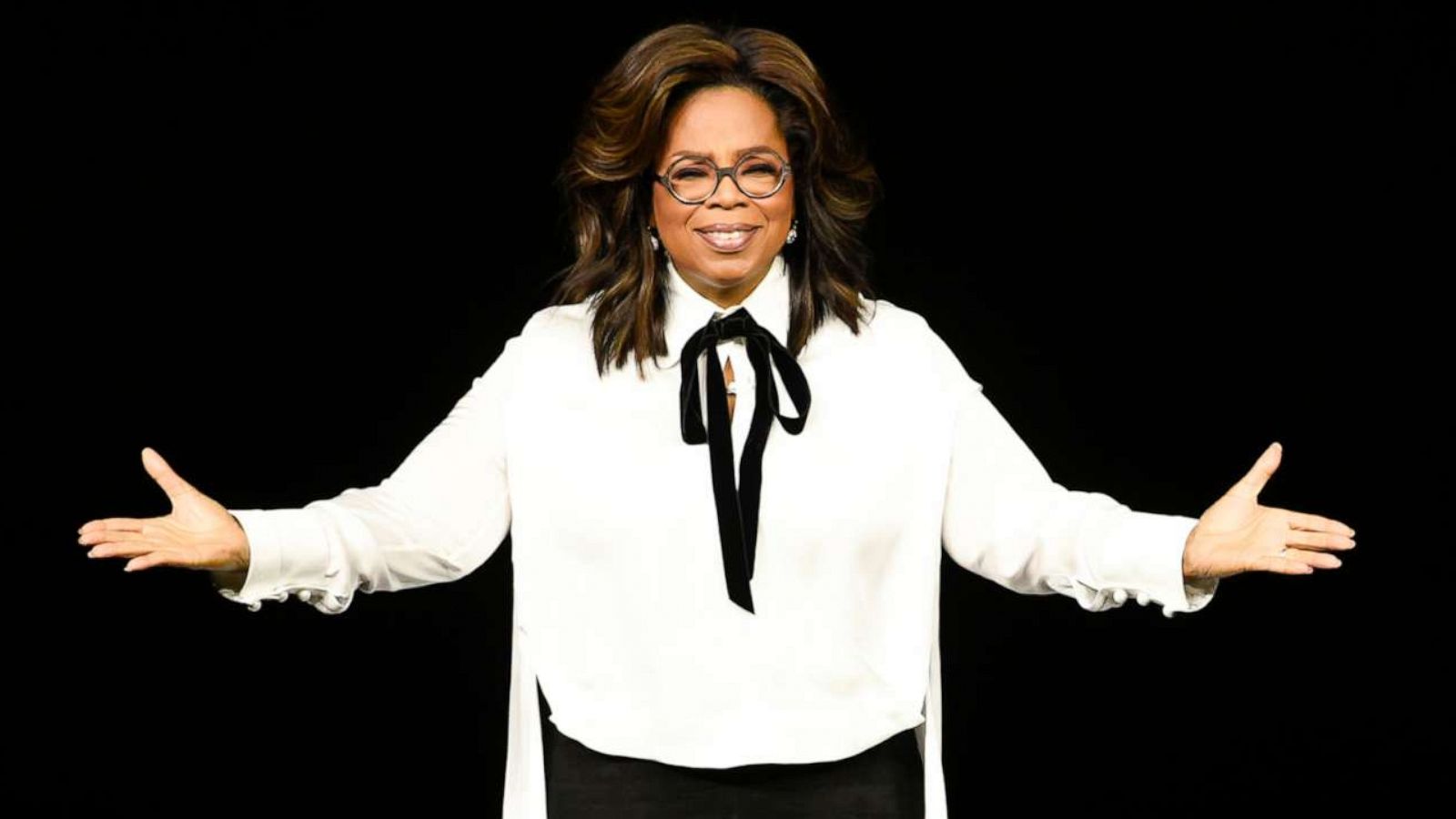 PHOTO: Oprah Winfrey speaks during an Apple product launch event at the Steve Jobs Theater at Apple Park on March 25, 2019 in Cupertino, Calif.