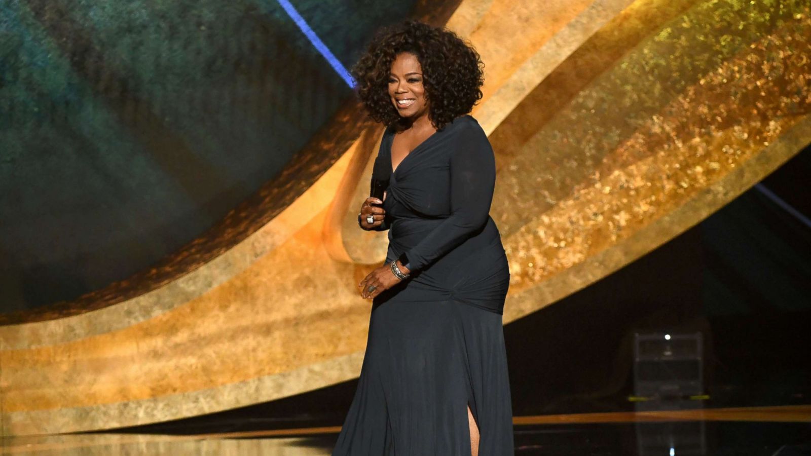 PHOTO: Oprah Winfrey speaks onstage at Q85: A Musical Celebration for Quincy Jones at the Microsoft Theatre, Sept. 25, 2018 in Los Angeles.