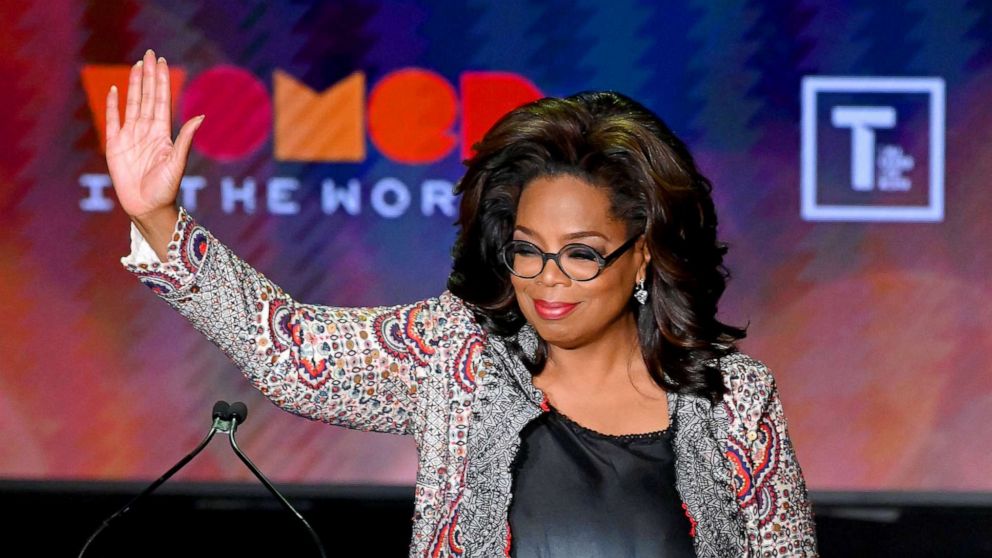 PHOTO: Oprah Winfrey speaks onstage at the 10th Anniversary Women In The World Summit at David H. Koch Theater at Lincoln Center, April 10, 2019, in New York City.