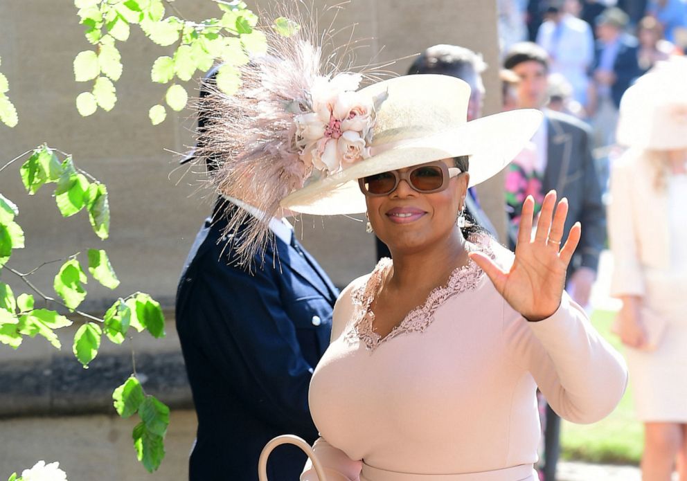 PHOTO: Oprah Winfrey arrives for the wedding ceremony of Prince Harry, Duke of Sussex and Meghan Markle at St George's Chapel, Windsor Castle, in Windsor, May 19, 2018.