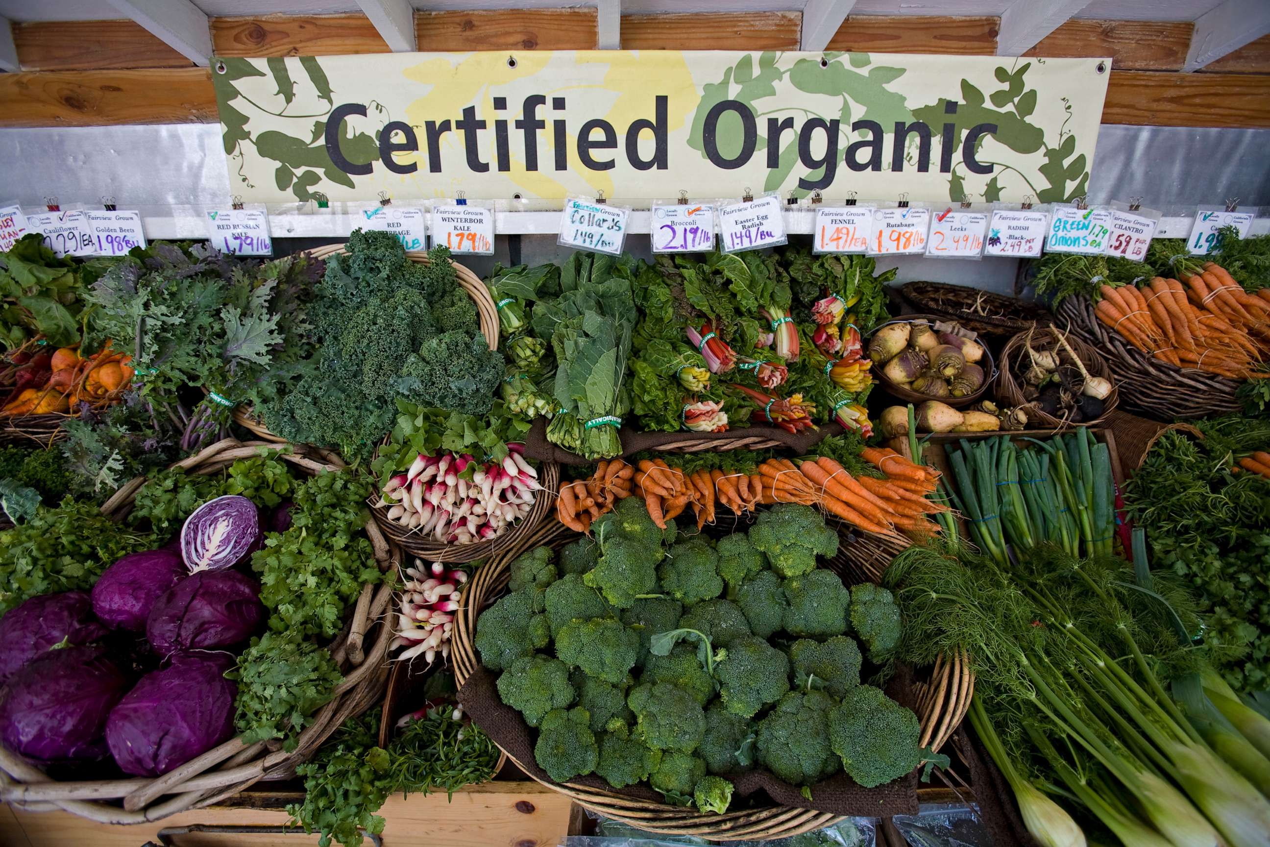 PHOTO: An organic food stand is shown at The Center for Urban Agriculture at Fairview Gardens in Goleta, Calif.