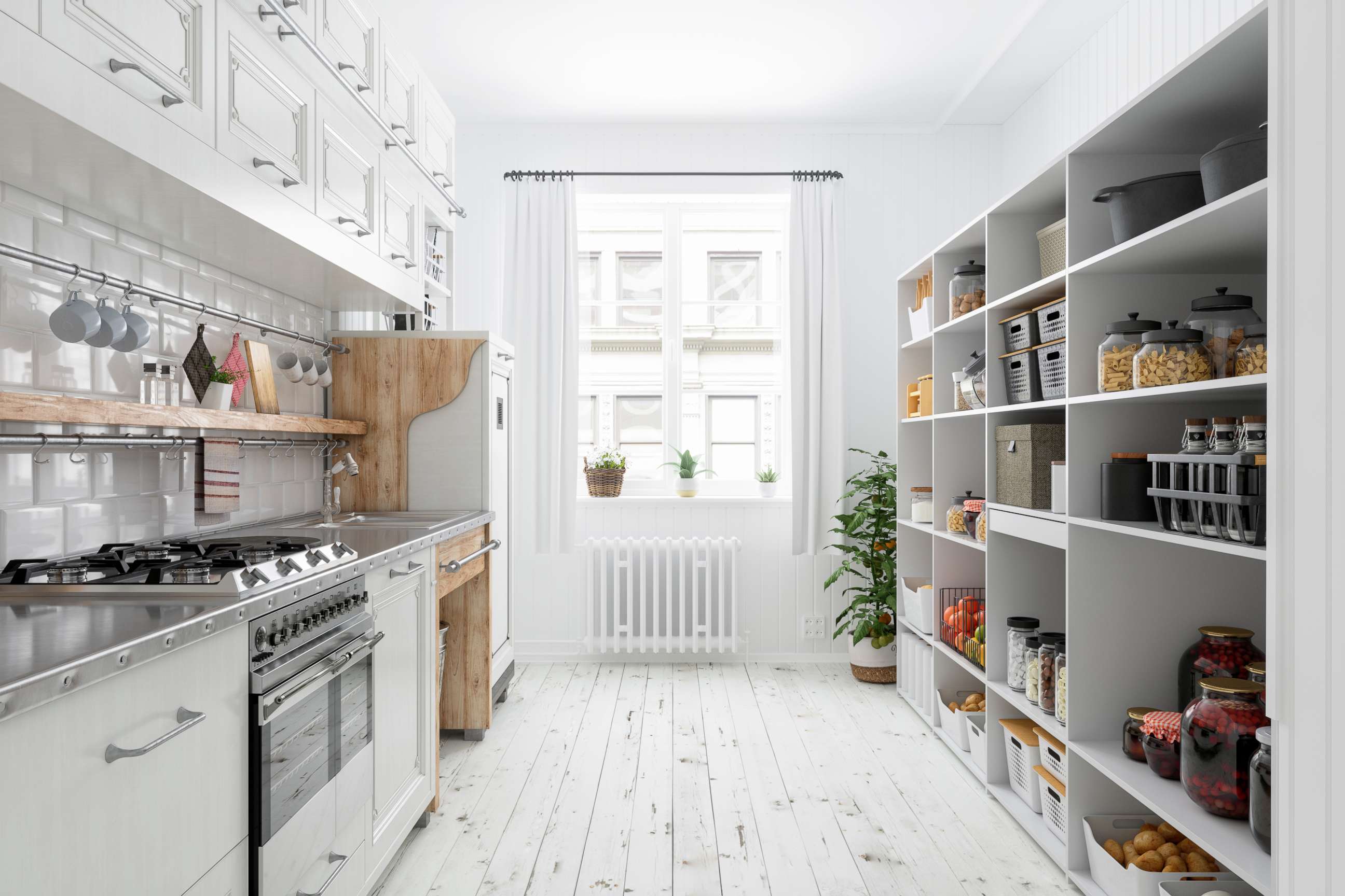 PHOTO: An organized modern kitchen.