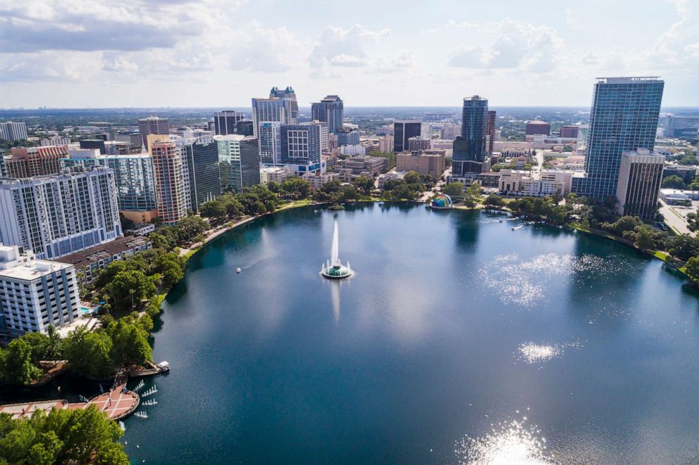 PHOTO: In this May 12, 2019, file photo, Lake Eola Park is shown in Orlando, Fla.
