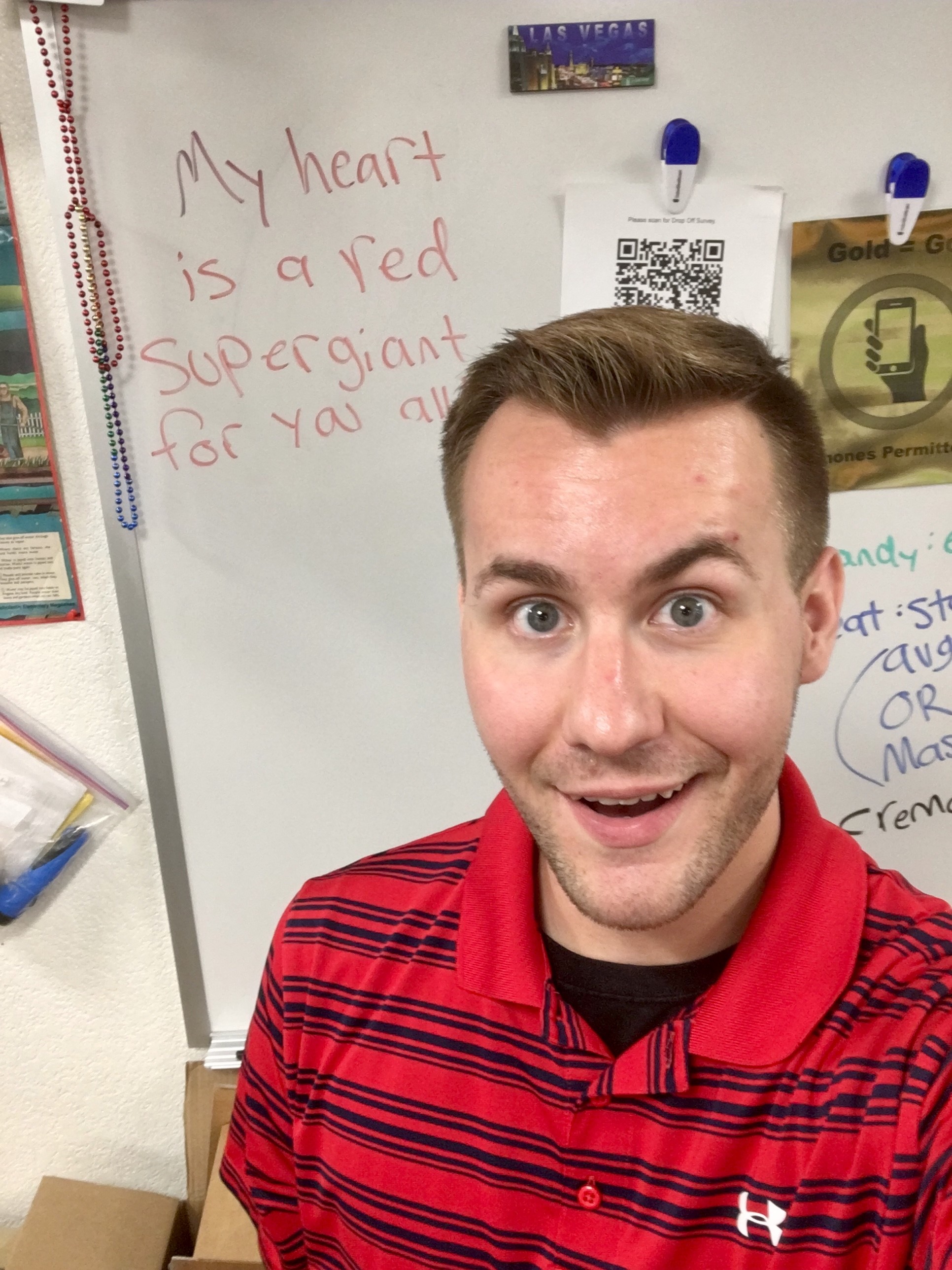PHOTO: Nick Orr, a high school science teacher, poses in his classroom in Nevada.
