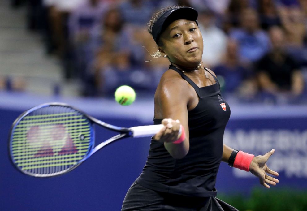 PHOTO: Naomi Osaka, of Japan, returns a shot to Madison Keys during the semifinals of the U.S. Open tennis tournament, Sept. 6, 2018, in New York.