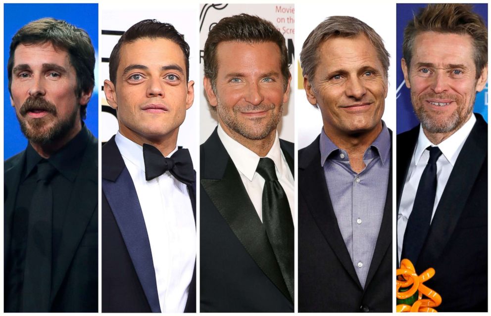 PHOTO: Best actor Oscar nominees for the 91st annual Academy Awards, from left, Christian Bale, Rami Malek, Bradley Cooper, Viggo Mortensen and Willem Dafoe.