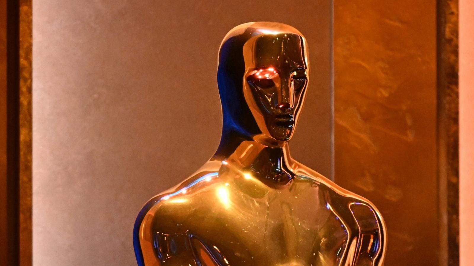 PHOTO: An Oscar statue is seen during the Academy of Motion Picture Arts and Sciences' 14th Annual Governors Awards at the Ray Dolby Ballroom in Los Angeles on Jan. 9, 2024.