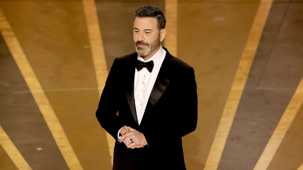 PHOTO: Jimmy Kimmel speaks onstage during the 95th Annual Academy Awards at Dolby Theatre on March 12, 2023 in Hollywood, California.