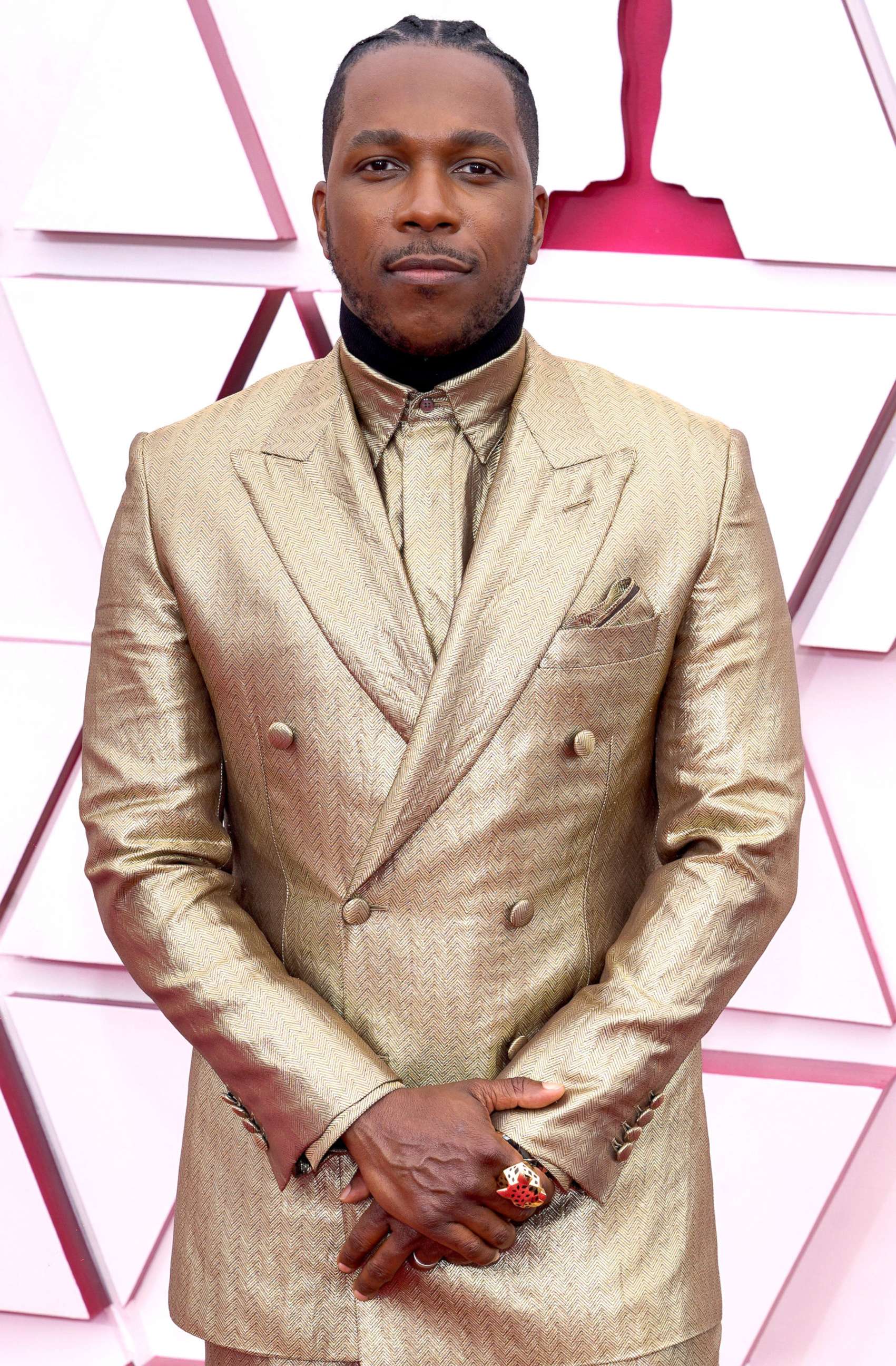 PHOTO: Leslie Odom Jr. arrives to the 93rd Academy Awards, at Union Station, in Los Angeles, April 25, 2021. 