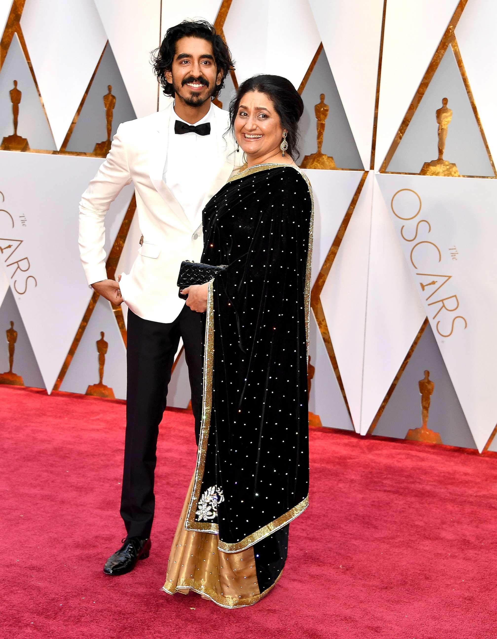 PHOTO: Dev Patel and Anita Patel arrive at the 89th annual Academy Awards.