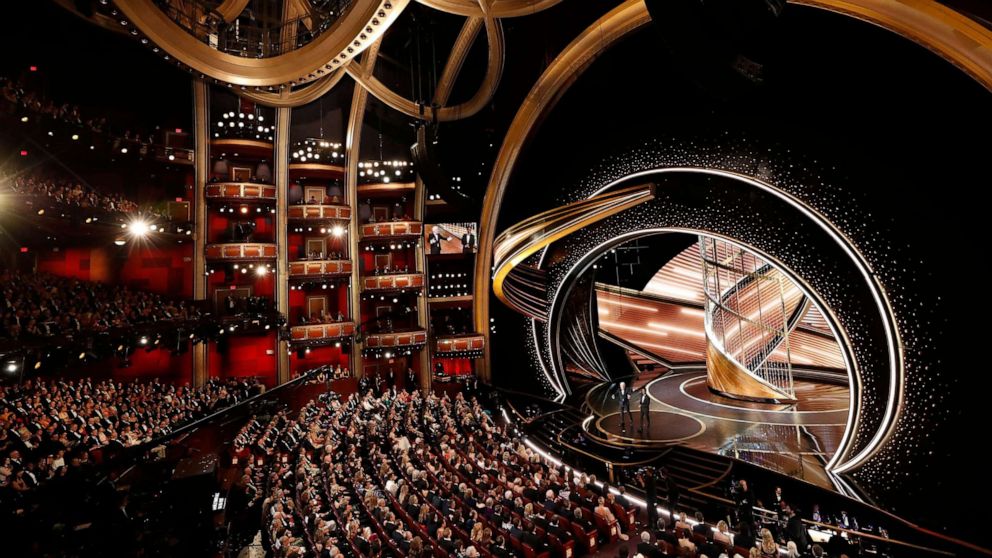 PHOTO: Steve Martin and Chris Rock appear on stage during the Oscars in Hollywood, Calif., Feb. 9, 2020. 