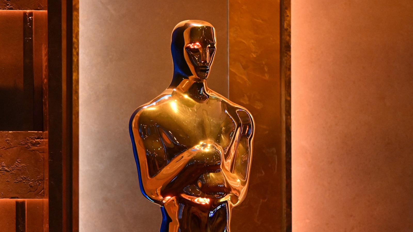 PHOTO: An Oscar statue is seen during the Academy of Motion Picture Arts and Sciences' 14th Annual Governors Awards at the Ray Dolby Ballroom in Los Angeles on Jan. 9, 2024.