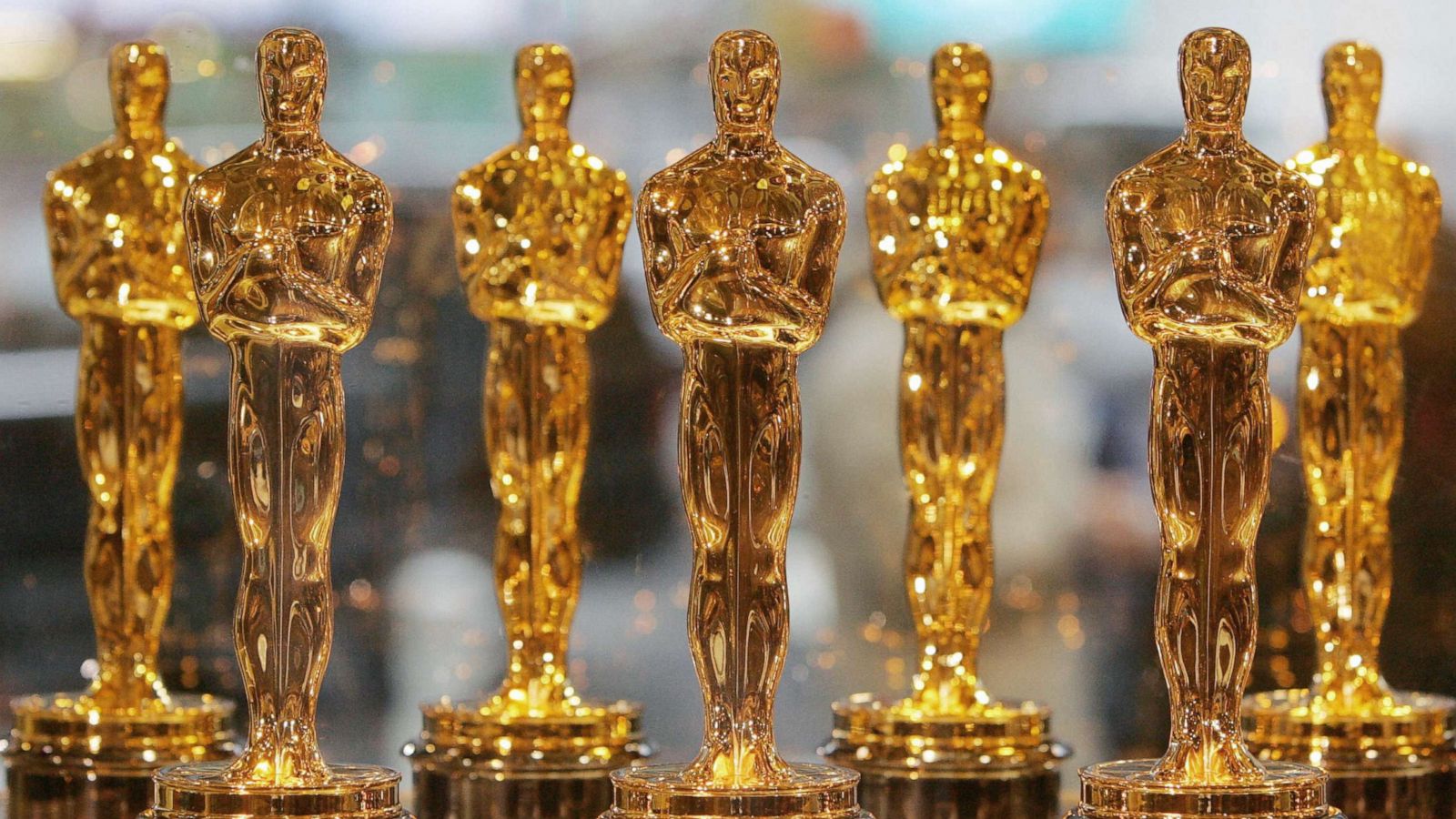 PHOTO: Oscar statuettes are displayed in New York.