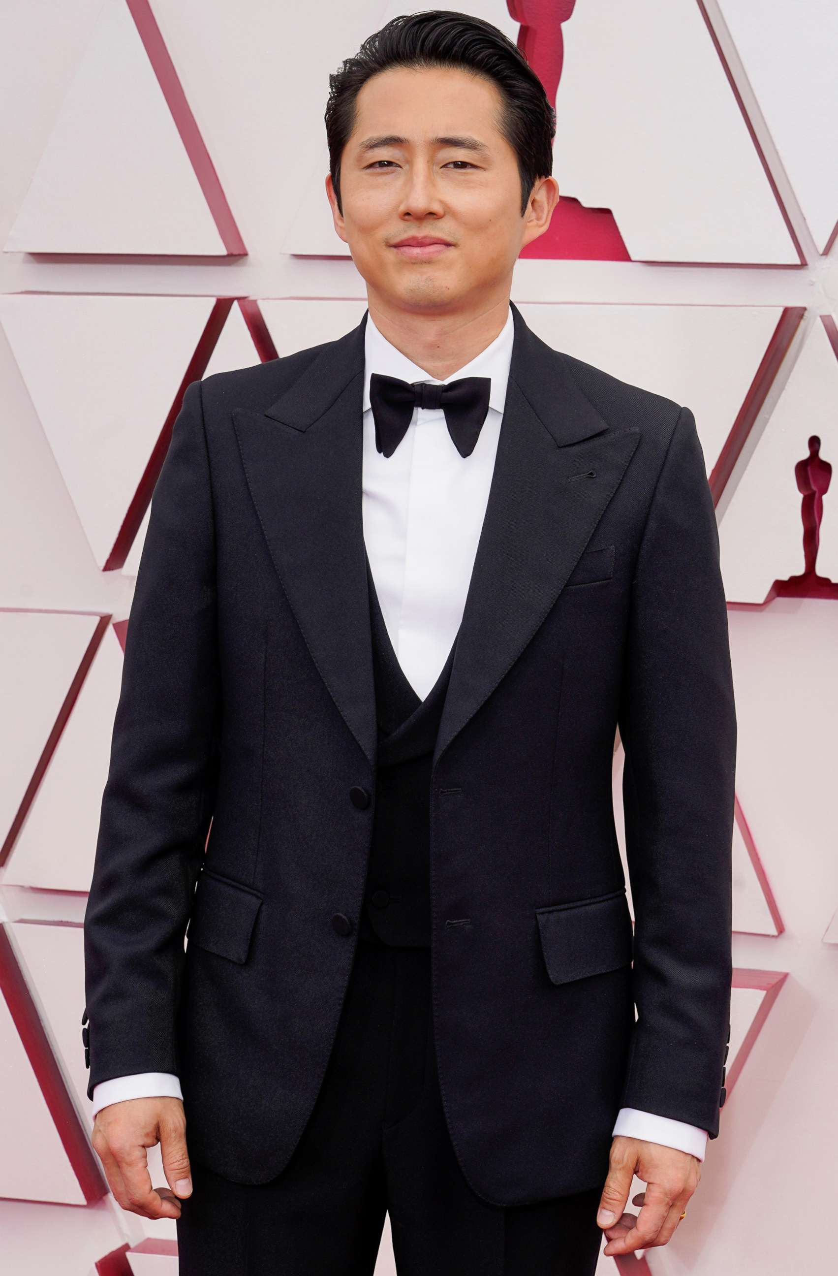 PHOTO: Steven Yeun attend the 93rd Annual Academy Awards, April 25, 2021, in Los Angeles.