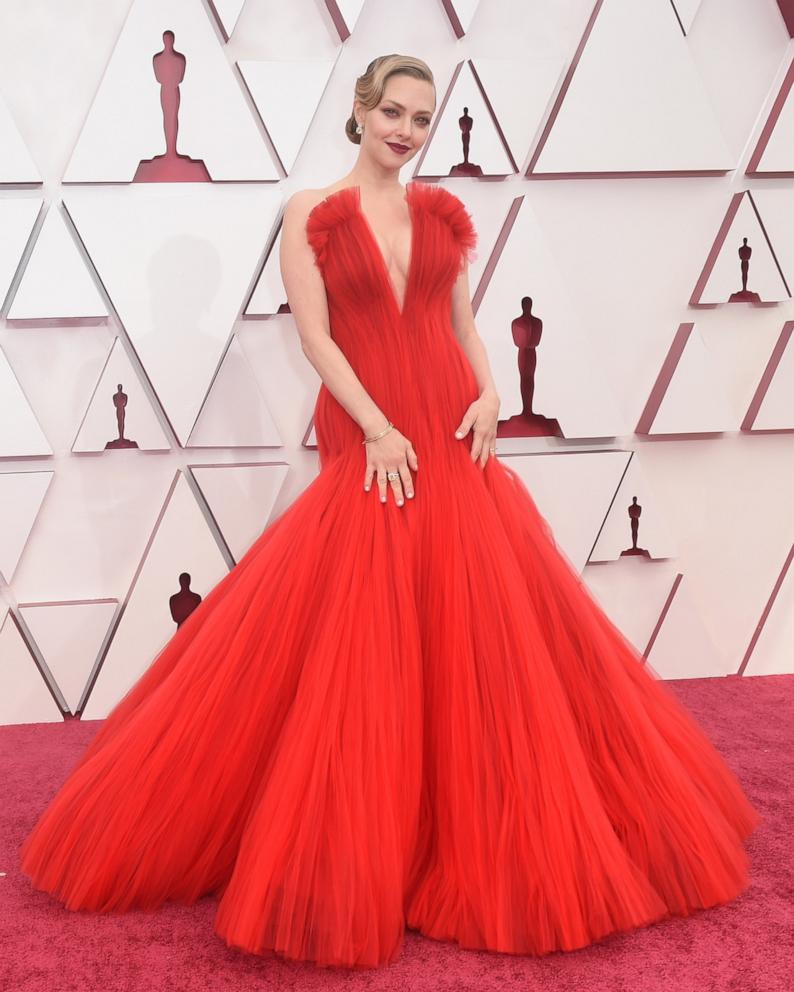 PHOTO: In this April 25, 2021 file photo, Amanda Seyfried poses during the 93rd Annual Academy Awards at Union Station in downtown Los Angeles, CA.