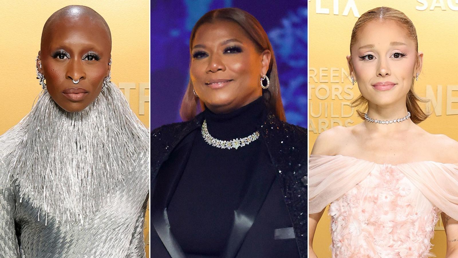 PHOTO: Cynthia Erivo attends the 31st Annual Screen Actors Guild Awards, Feb. 23, 2025. Queen Latifah speaks onstage during the 67th Annual GRAMMY Awards , Feb. 2, 2025. Ariana Grande attends the 31st Annual Screen Actors Guild Awards , Feb. 23, 2025.