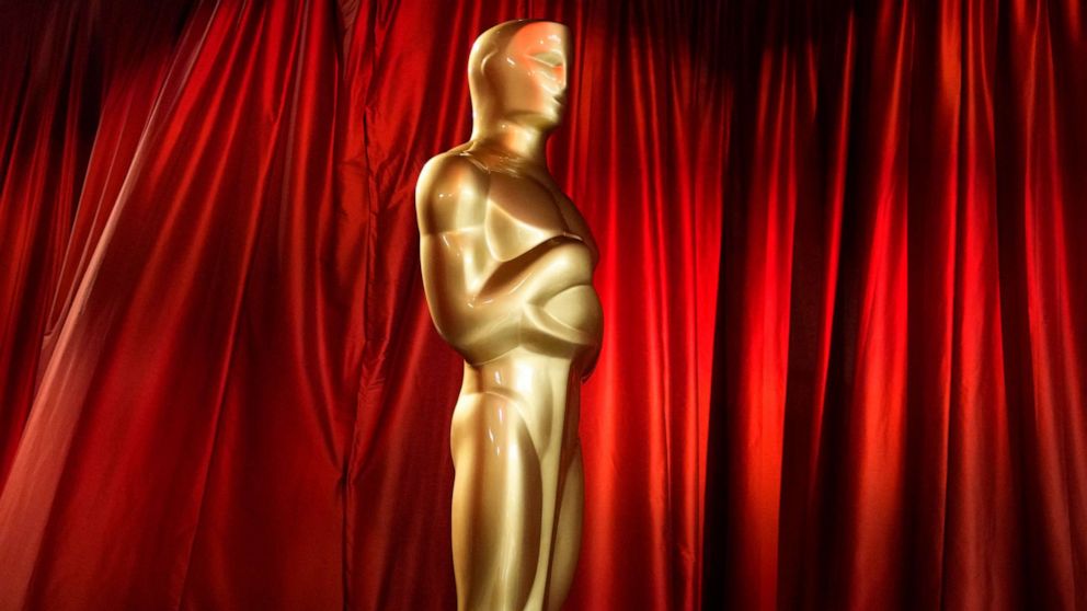 PHOTO: A decorative Oscars statue stands in the arrivals area ahead of the 95th Academy Awards, Mar. 11, 2023, in Los Angeles.