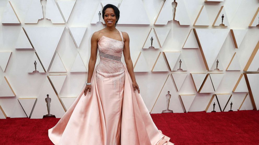 PHOTO: Regina King poses on the red carpet during the Oscars arrivals in Hollywood, Calif., Feb. 9, 2020.