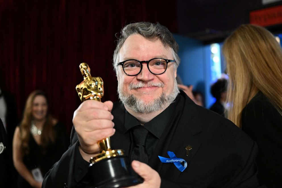 PHOTO: Best Animated Feature winner of "Pinocchio," Director, Guillermo del Toro is seen backstage during the 95th Annual Academy Awards, Mar. 12, 2023 in Hollywood.