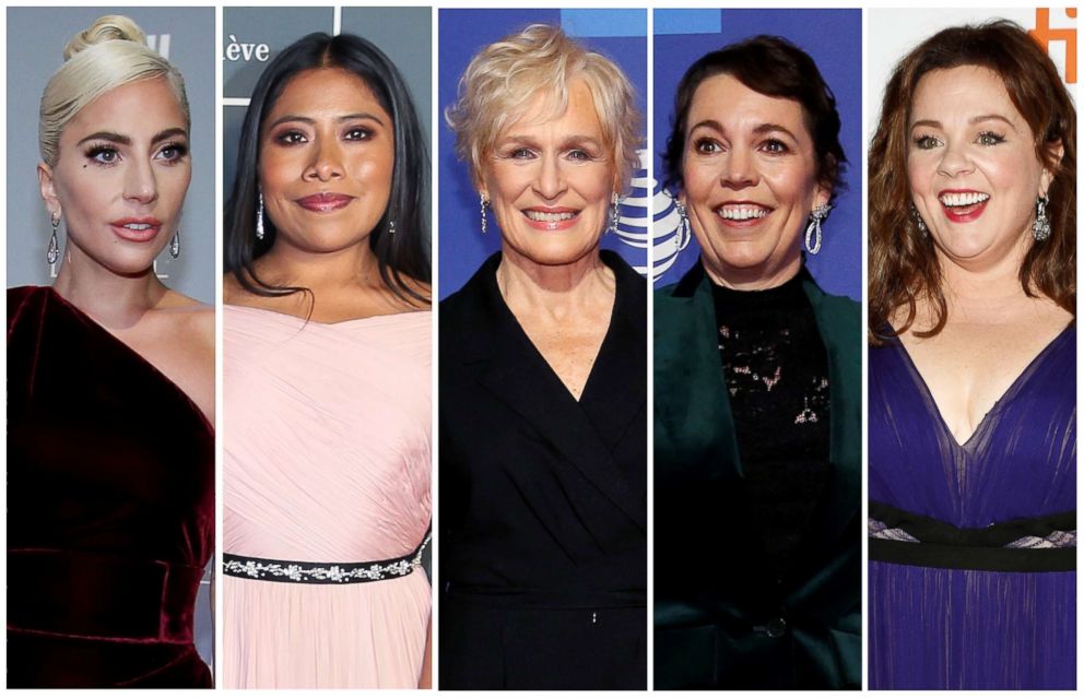 PHOTO: Best actress Oscar nominees for the 91st annual Academy Awards, from left,  Lady Gaga, Yalitza Aparicio, Glenn Close, Olivia Colman and Melissa McCarthy.