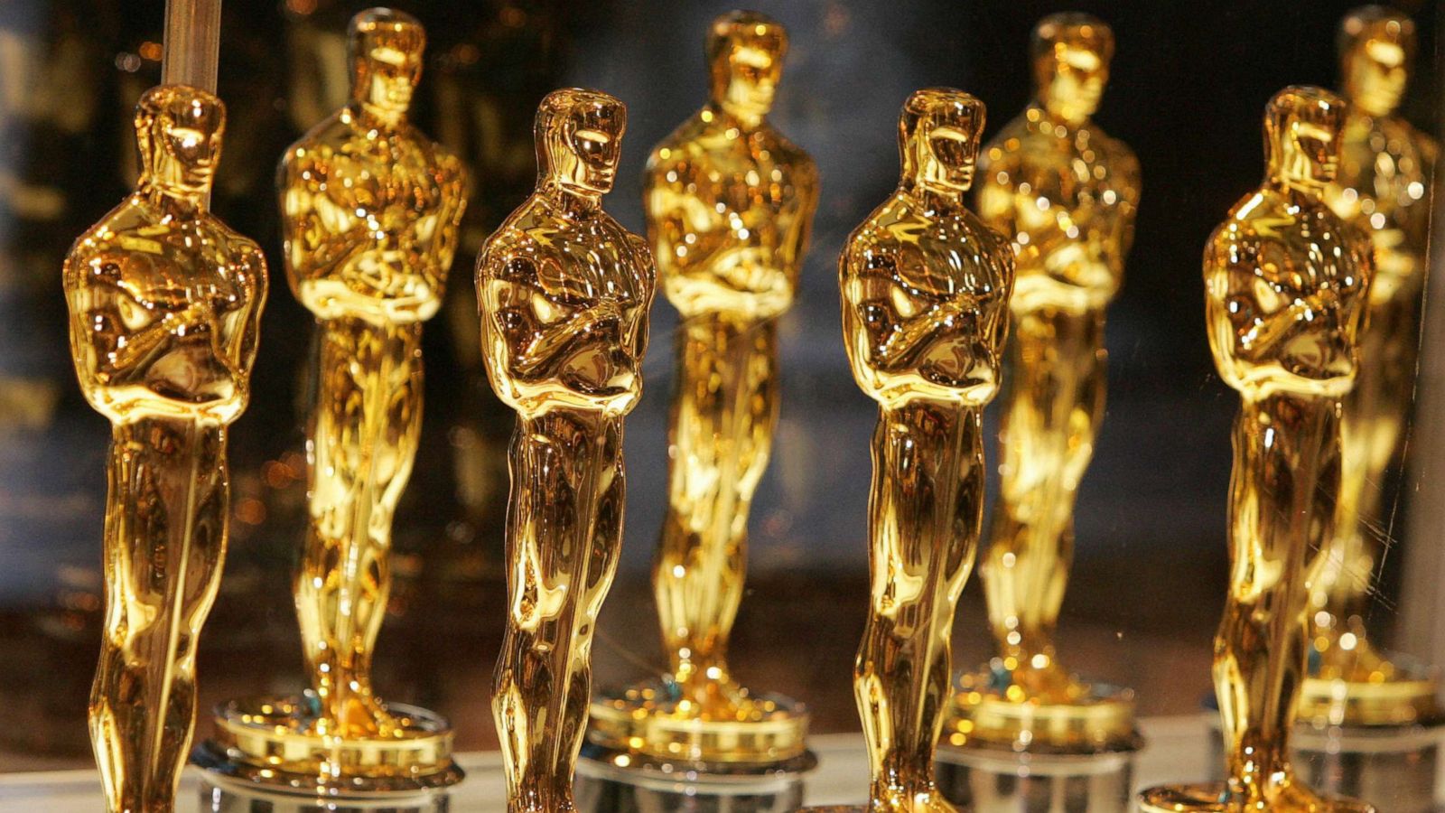 PHOTO: Oscar statuettes are displayed in New York.