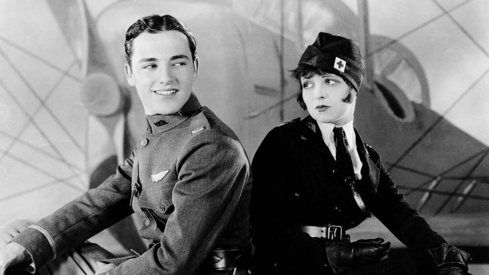 PHOTO: Charles "Buddy" Rogers and Clara Bow in the 1927 silent war drama "Wings."