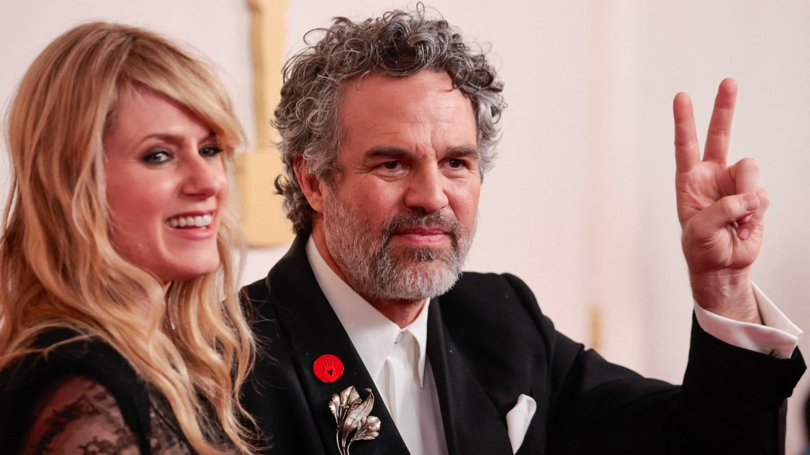 PHOTO: Sunrise Coigney and Mark Ruffalo attend the 96th Annual Academy Awards in Hollywood, March 10, 2024.