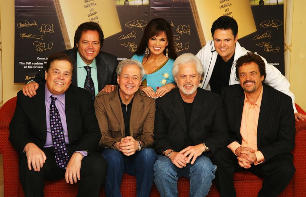 PHOTO: In this May 29, 2008, file photo, the Osmonds pose during a photocall promoting their number one DVD and 50th Anniversary Concert in Las Vegas, at the Millenium Hotel in London.