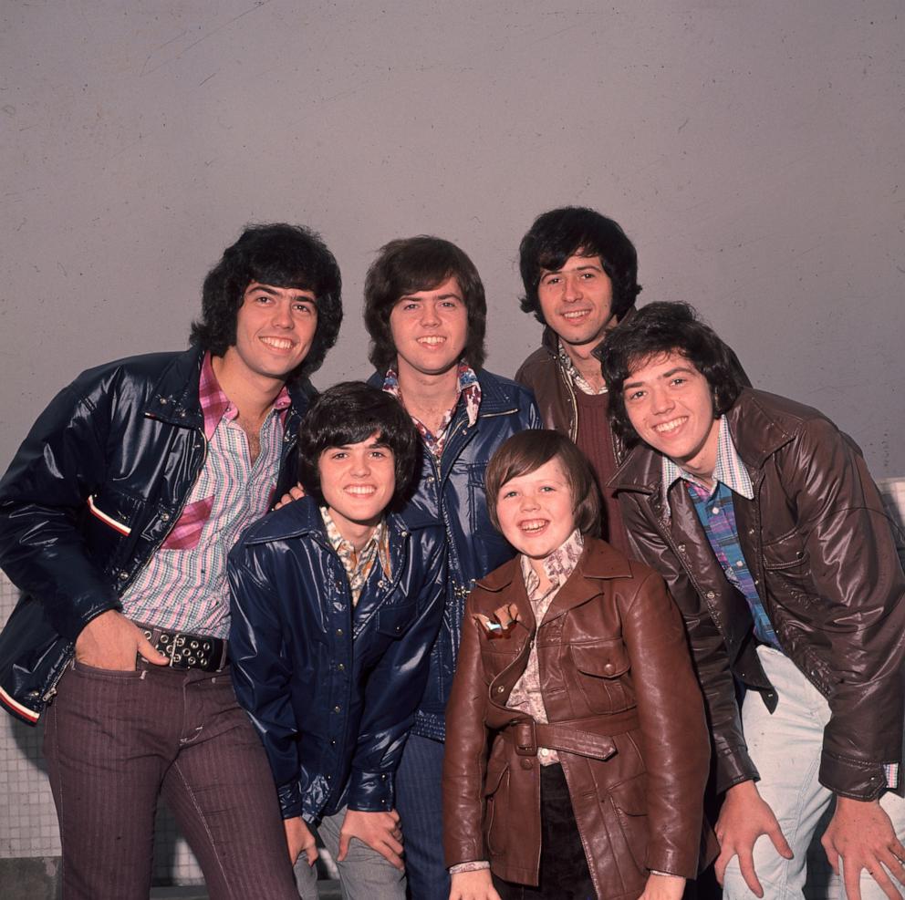 PHOTO: In this Nov. 1972, file photo, the pop group The Osmonds, comprising of Alan, Wayne, Merrill, Jay and Donny Osmond, are shown on tour in London. 