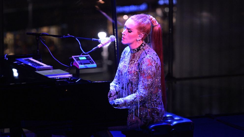 PHOTO: Our Lady J plays the piano at Lincoln Center in New York, Feb. 15, 2020.