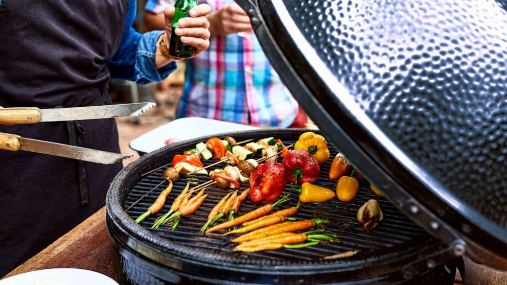 PHOTO: A chef grills vegetables on an outdoor grill in an undated stock photo.