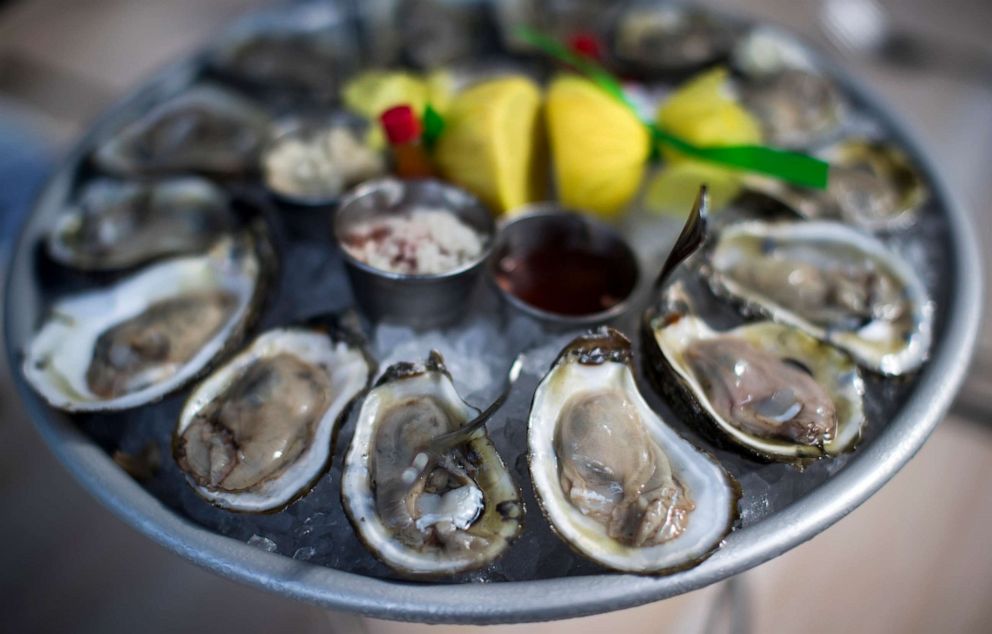 PHOTO: Fresh shucked oyster platter at Eunice, a Cajun-Creole brasserie, Oct. 5, 2018, in Houston.