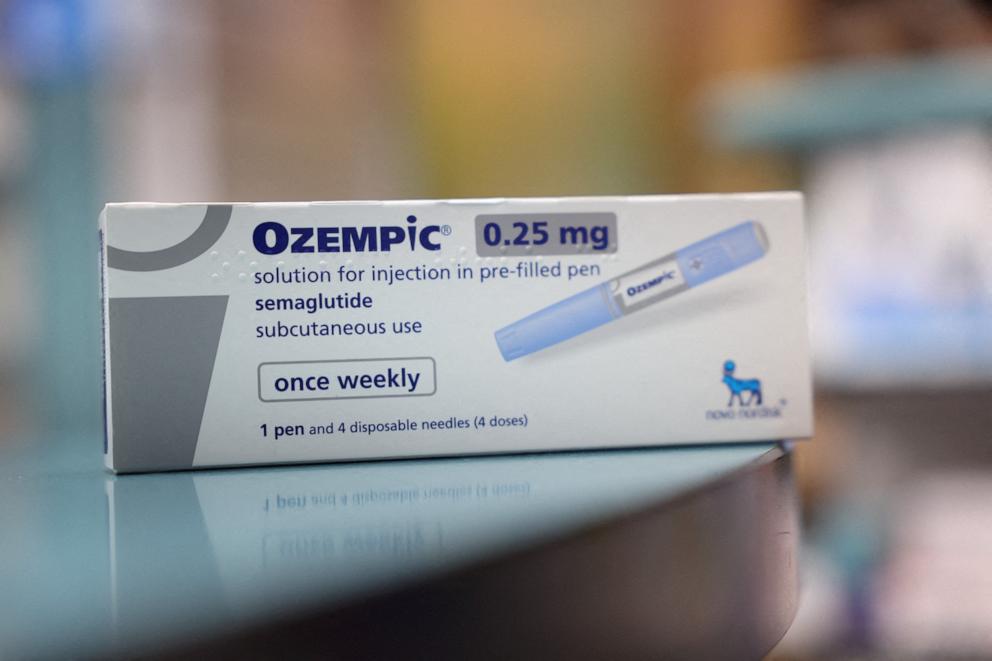 PHOTO: A box of Ozempic made by Novo Nordisk is seen at a pharmacy, March 8, 2024, in London.