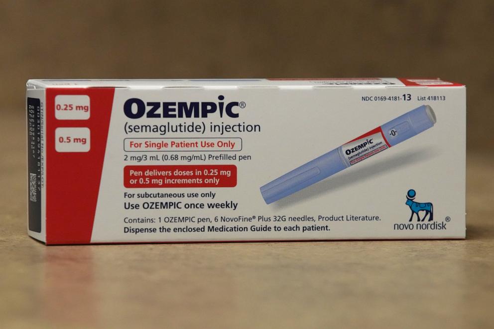 PHOTO: Novo Nordisk A/S Ozempic brand semaglutide medication arranged at a pharmacy in Provo, Utah, Nov. 27, 2023.