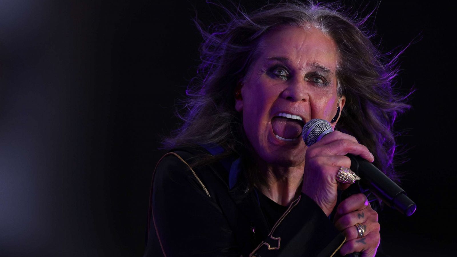 PHOTO: Musician Ozzy Osbourne performs during half-time of the 2022 NFL season opening game between the Buffalo Bills and the Los Angeles Rams at SoFi Stadium, Sept. 8, 2022, in Inglewood, Calif.