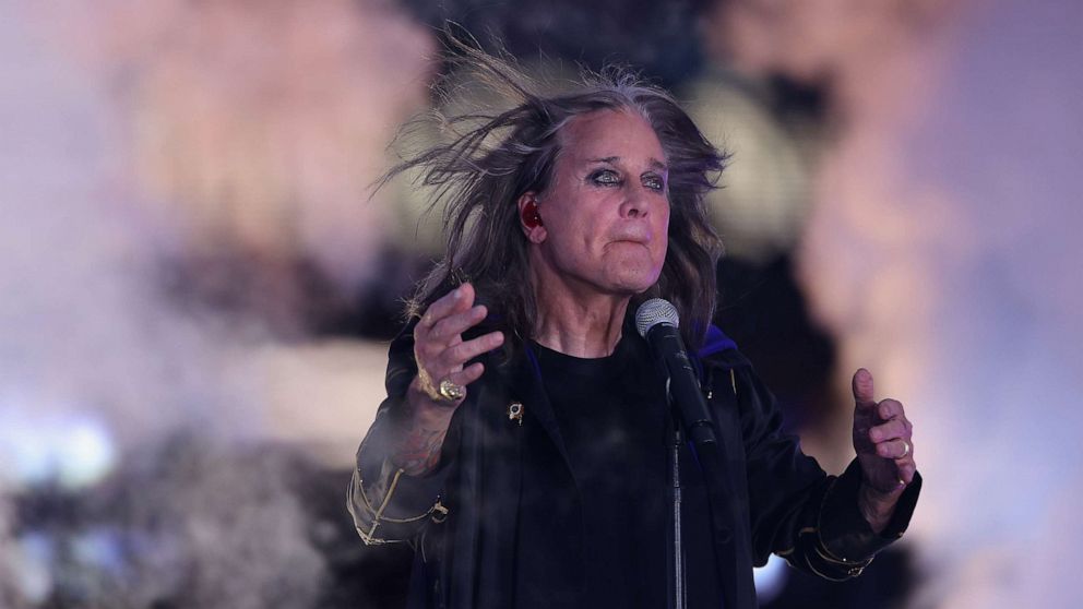 PHOTO: Musician Ozzy Osbourne performs during half-time of the NFL game between the Los Angeles Rams and the Buffalo Bills at SoFi Stadium, Sept. 8, 2022, in Inglewood, Calif.