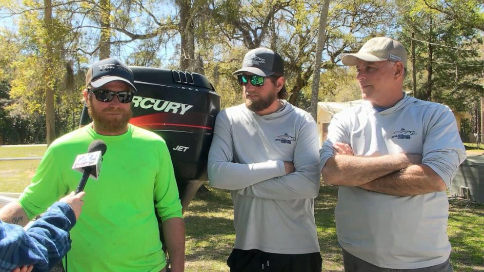 PHOTO: Three fishermen, Cpt. Will Pauling, Alex Jeffries and Russ Coon, opened up about how they found and helped rescue two teenage paddleboarders off the coast of Florida.