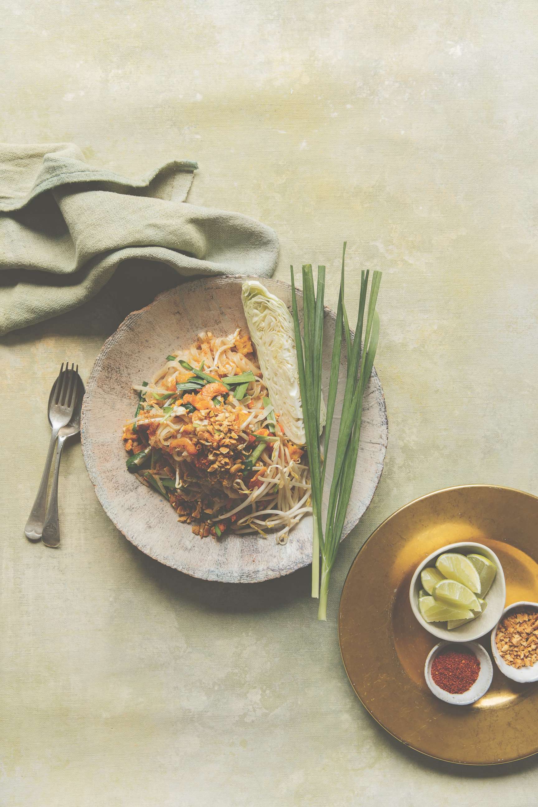 PHOTO: Stir-fried Rice Noodles with Dried Prawns and Bean Sprouts: pad thai.