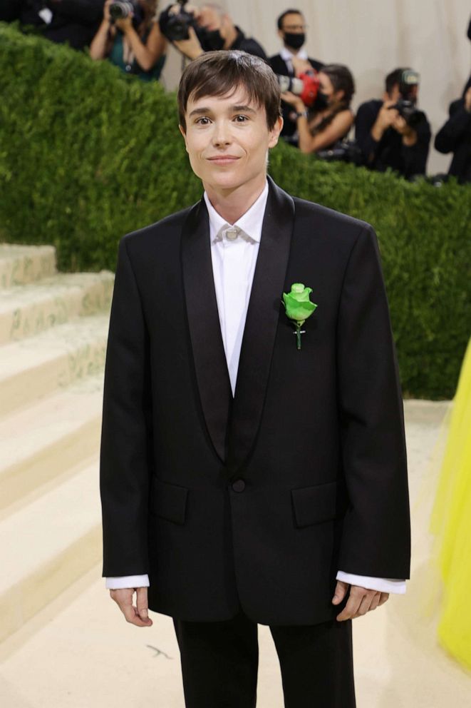 PHOTO: Elliot Page attends The 2021 Met Gala Celebrating In America: A Lexicon Of Fashion at Metropolitan Museum of Art on Sept. 13, 2021, in New York City.