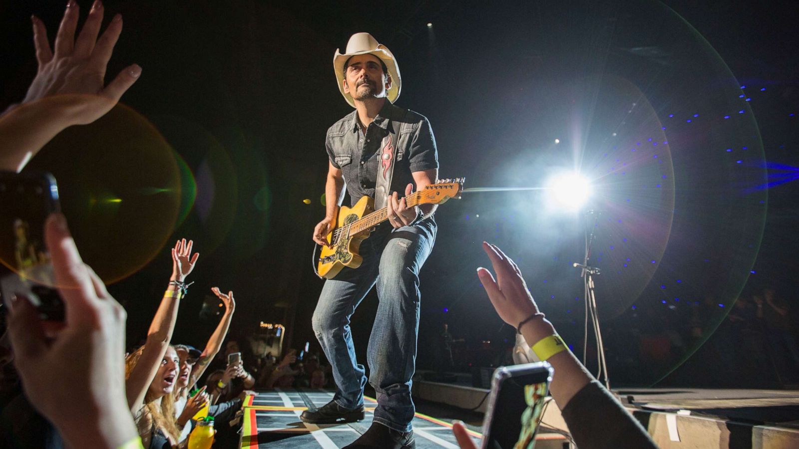 PHOTO: Musician Brad Paisley performs on stage at North Island Credit Union Amphitheatre on June 01, 2019 in Chula Vista, California.