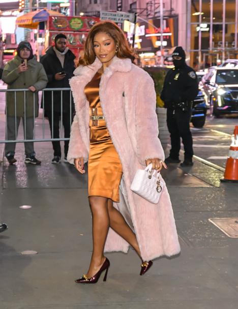 keke palmer pink dress Keke Palmer's Powder-Pink Dress Is a Vintage McQueen Dream